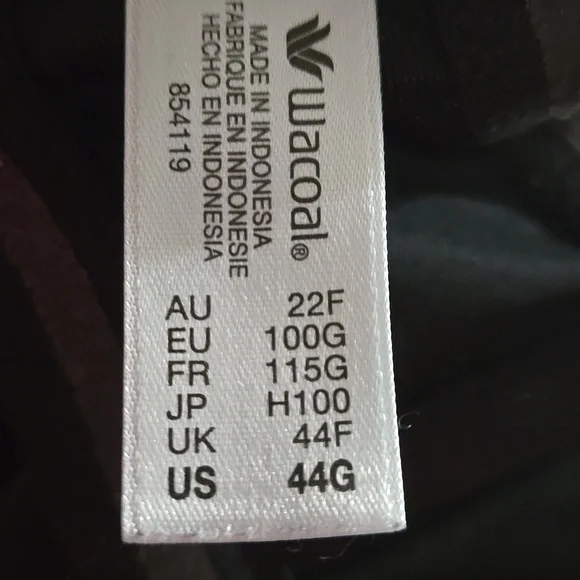 44G Wacoal Black Strapless Bra Stay Put Grippers. - Picture 2 of 12